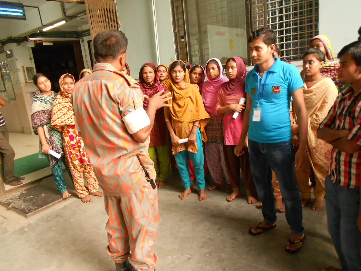 Panorama employees in a safety briefing